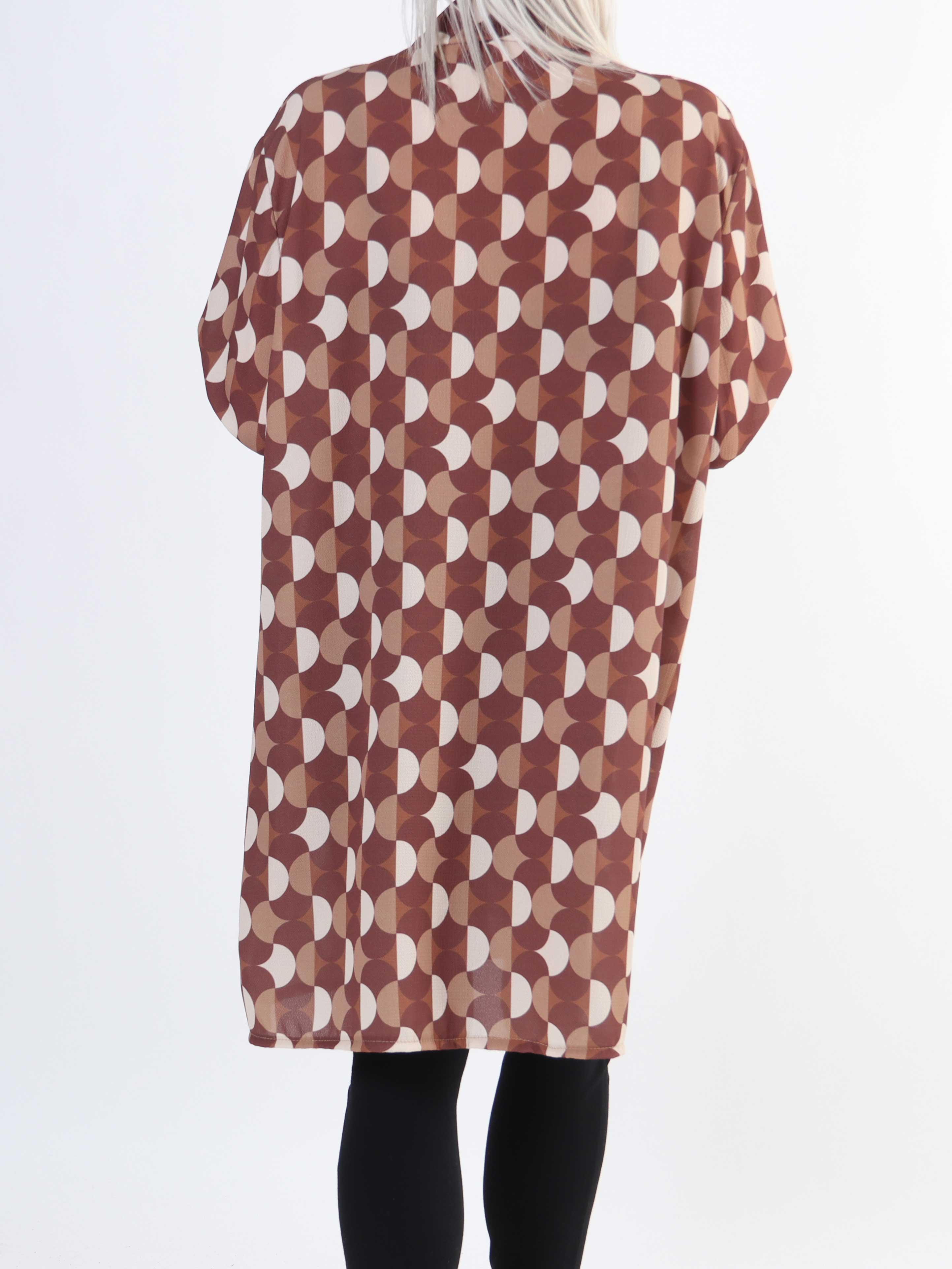 Abigail Pattern - Mønstret plus size skjortekjole